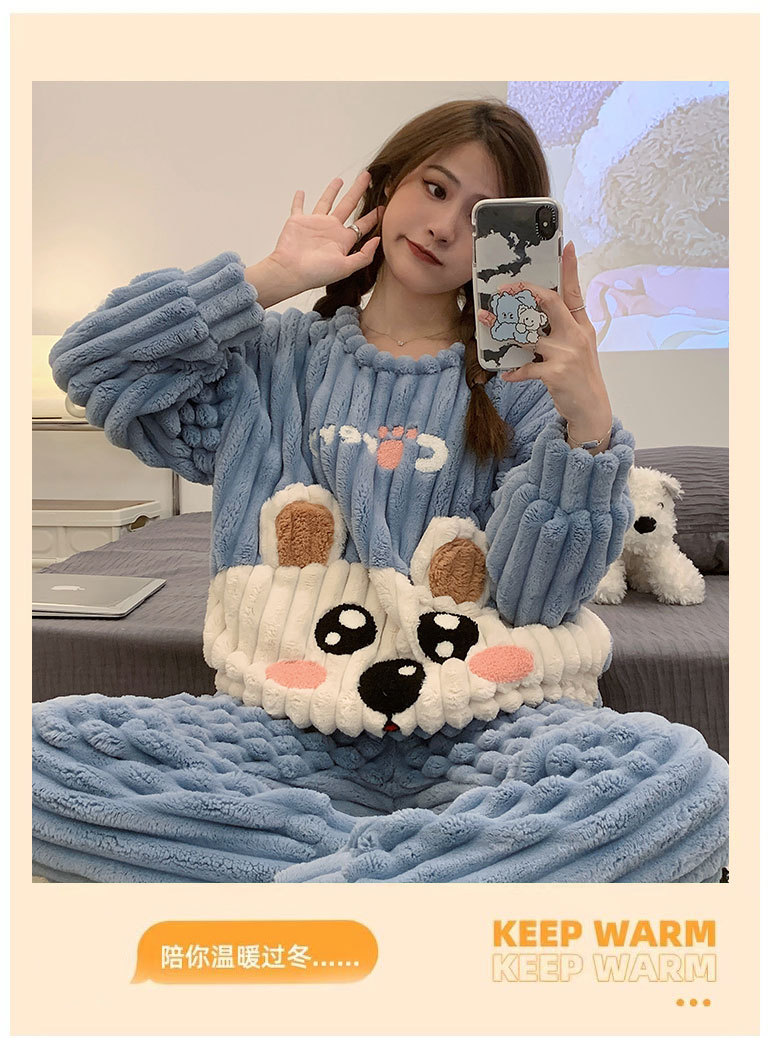 الخريف الشتاء الدافئة الفانيلا المرأة طويلة بيجامة مجموعات سميكة المرجان الصوف لطيف فتاة الكرتون ملابس خاصة الفانيلا الإناث منامة الموضة الخريف الشتاء الدافئة الفانيلا المرأة طويلة بيجامة مجموعات سميكة المرجان الصوف لطيف فتاة الكرتون ملابس خاصة الفانيلا الإناث منامة الموضة