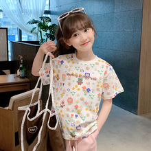 女童短袖2024夏装新款韩版儿童棉T恤宝宝夏季薄款上衣打底衫潮