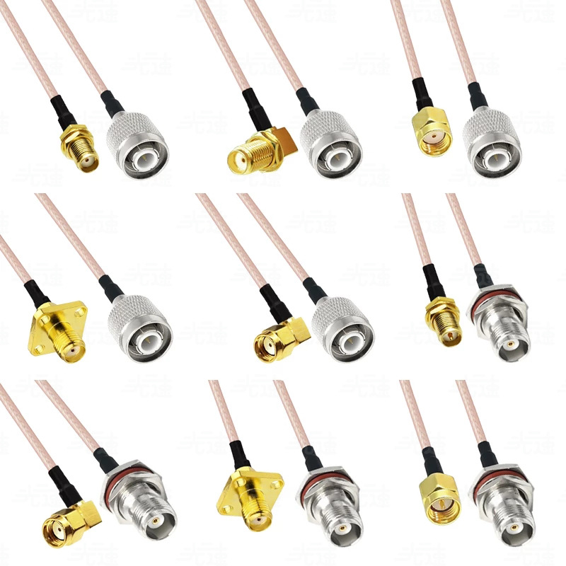 rf射频同轴转接线跳线全铜tnc-ky/rp-sma-j连接线sma转tnc弯头