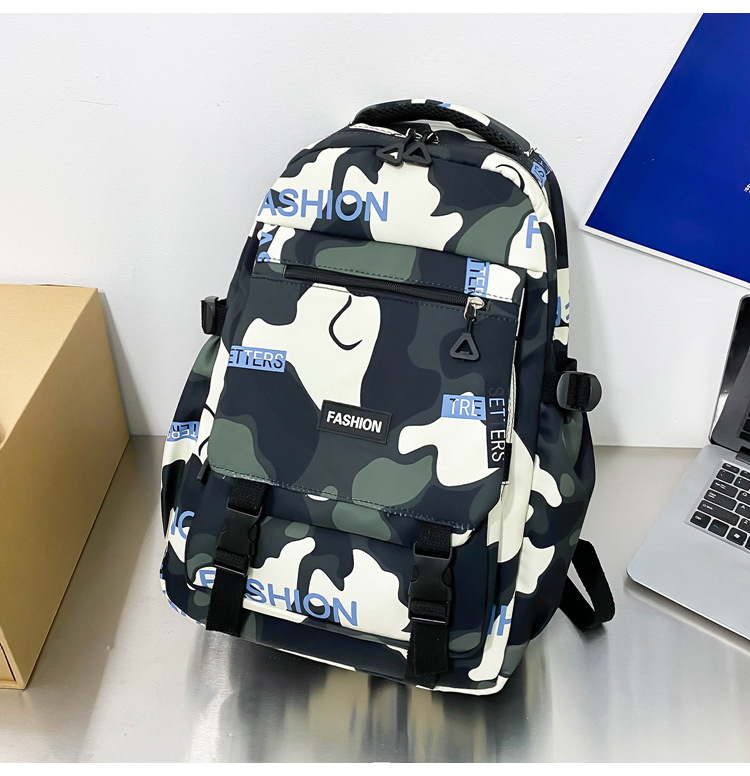 Schoolbag Boys Junior High School Student Casual Korean Style Large Capacity High School Backpack Personalized Graffiti Simple Female Campus Backpack