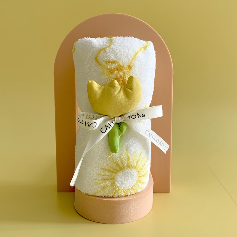 Digital Printing Tulip Series Coral Fleece Present Towel Wedding Shop Celebration Celebration Hand Gift Face Towel Square Scarf
