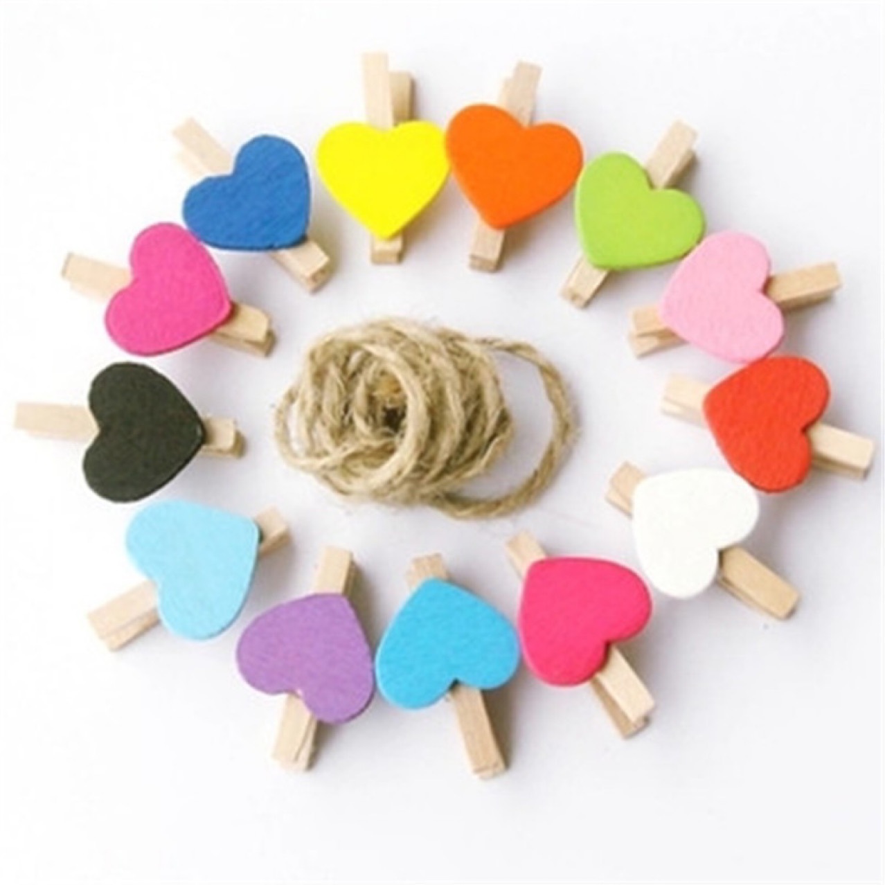 3.0 X0.4 Heart Clamp Wooden Clip Special Decoration Small Gift Small Commodity Wholesale