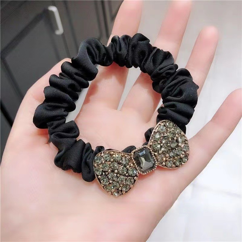 Korean Hot-Selling Butterfly Rhinestone Tie Hair Accessories Net Red Fashion Hair Rope Hair Band Elegant Hair Rope Temperament Entry Lux Hair Accessories