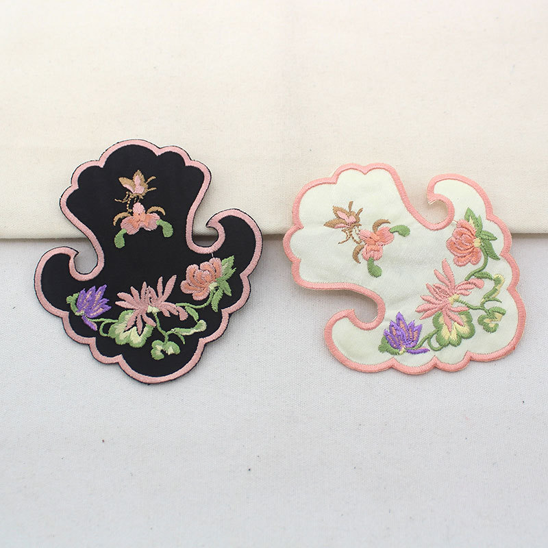 小如意中国风图案刺绣衣领装饰绣花帽子布贴包包贴片袖口绣片贴花
