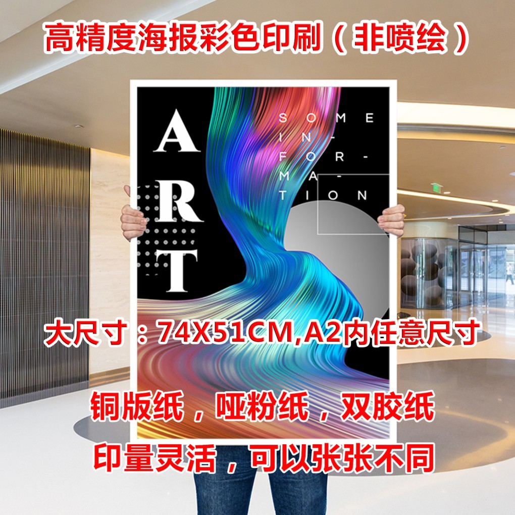 宣传大海报a1/a2铜版纸b2a3数码打印哑粉双胶纸设计图片
