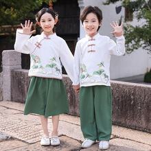 元旦中国风儿童演出服汉服唐装幼儿园小学生校服班服合唱表演套装