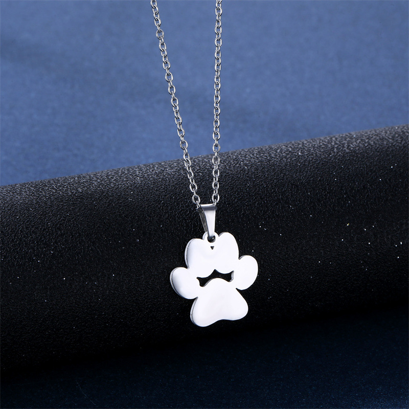 Foreign Trade New Accessories Cute Animal Cat's Paw Feet Necklace and Earring Suit AliExpress EBay Accessories Wholesale