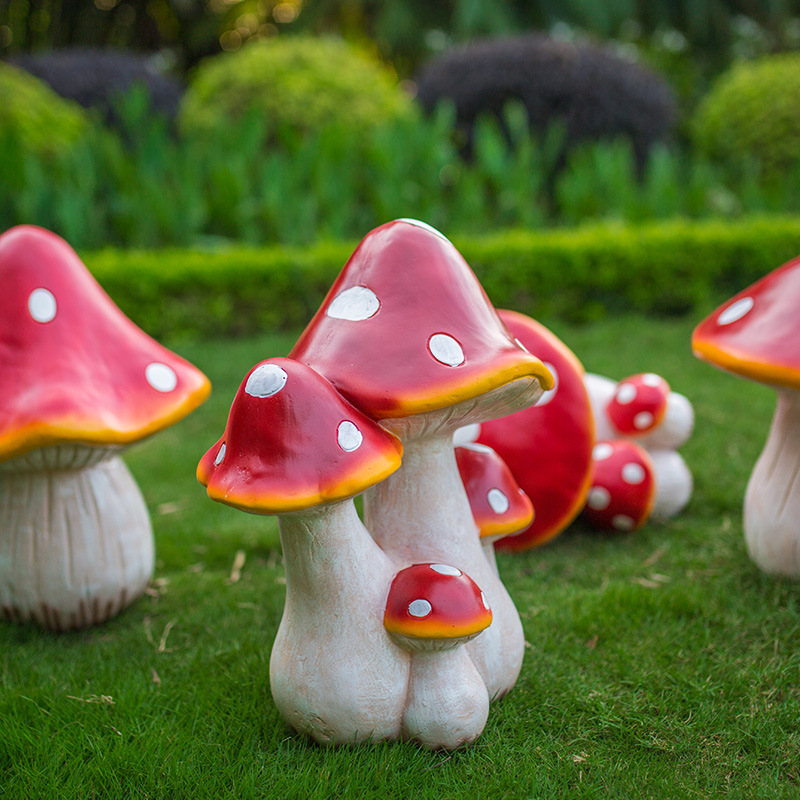 户外花园庭院别墅小区公园仿真蘑菇摆件景观园林雕塑树脂装饰小品