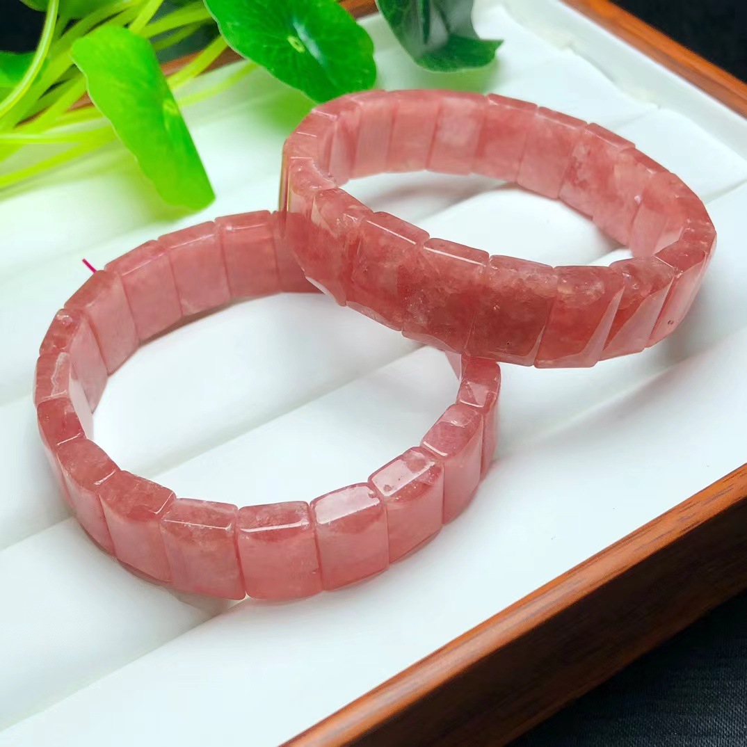 天然红纹石手排竹节手牌女生ins小众原创闺蜜女友礼物百搭饰品