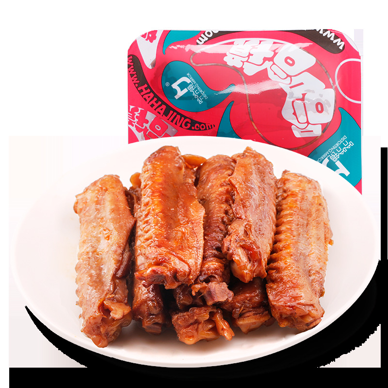 【哈哈镜食品旗舰店_锁鲜】气调盒装鸭翅168g 熟食即食肉卤味小吃