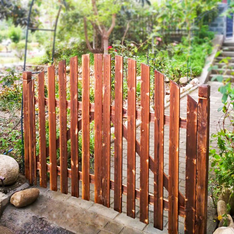 花园栅栏门庭院花园门围栏篱笆门室外防腐木门户外家用实木双开门