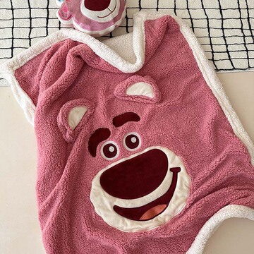 冬季加厚保暖儿童卡通毯子学生午睡毯单双人沙发盖毯双层羊羔绒毯