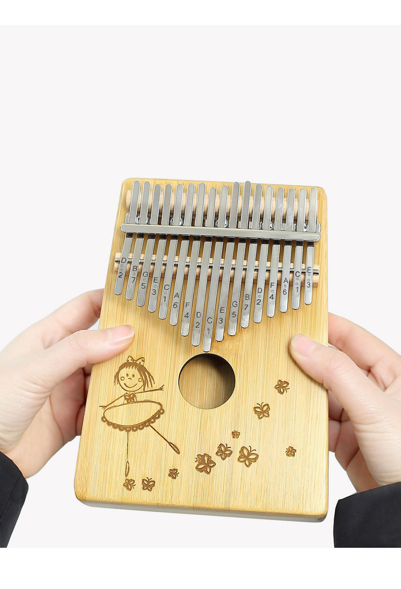 柯锐便携17音拇指琴卡林巴琴手拇指乐器楠竹木手拨初学手拨琴