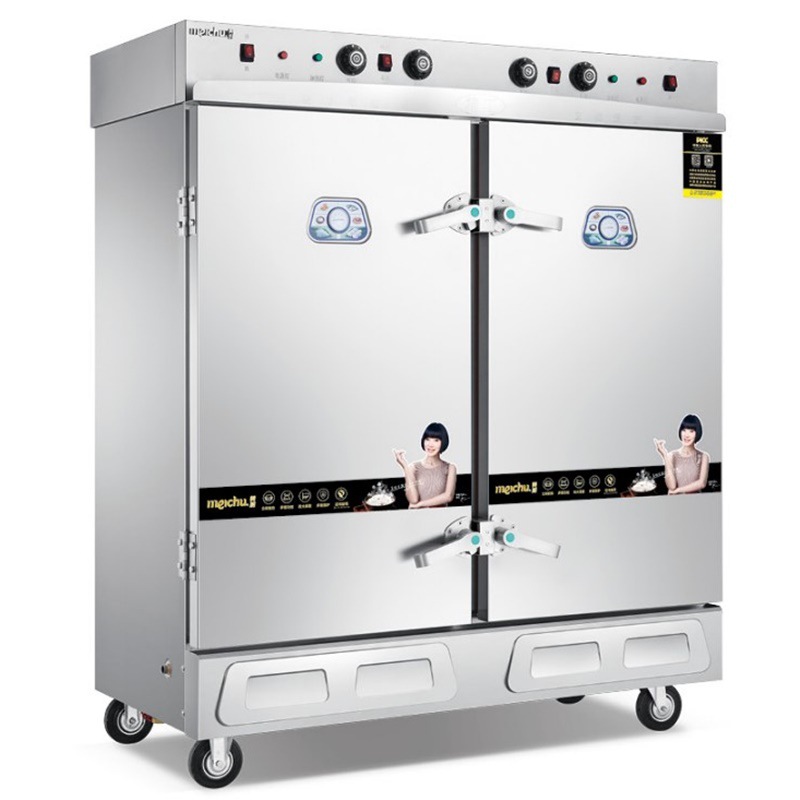 美厨蒸饭车mckzjd24缺水断电24盘蒸饭机蒸包蒸菜柜双门电蒸箱