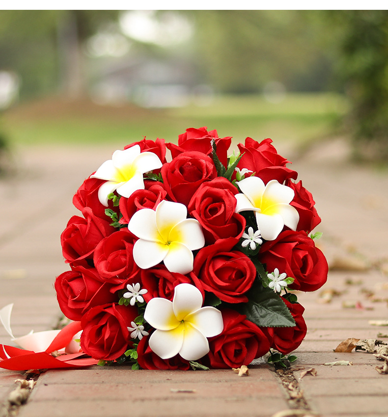 手捧花新娘结婚红色捧花韩式仿真鲜花婚纱婚礼玫瑰花束永生花森系