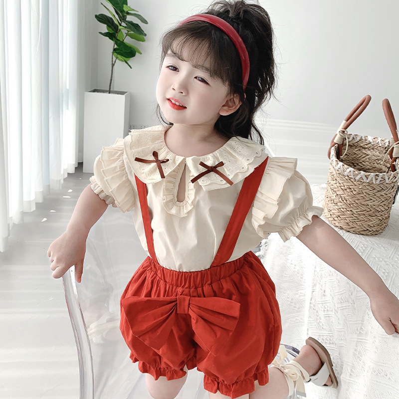 女童衬衫夏季儿童衬衣女孩宝宝童装娃娃领打底衫小童娃娃衫批发潮