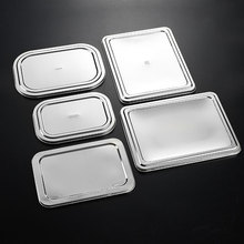 加厚不锈钢快餐盘盖子大小号304分格饭盘钢盖塑料盖餐盘盖子批发