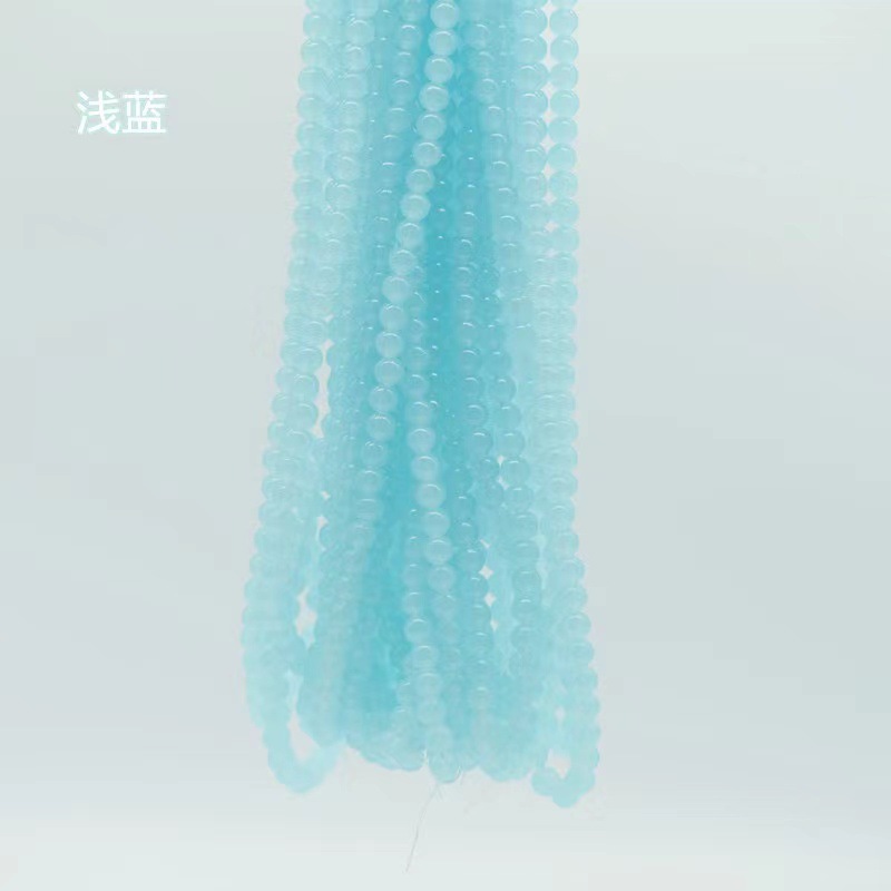 Factory Direct Sales 4-10mm Imitation Jade Paint Glass Beads Handmade DIY Bracelet Ornament String Beads Materials