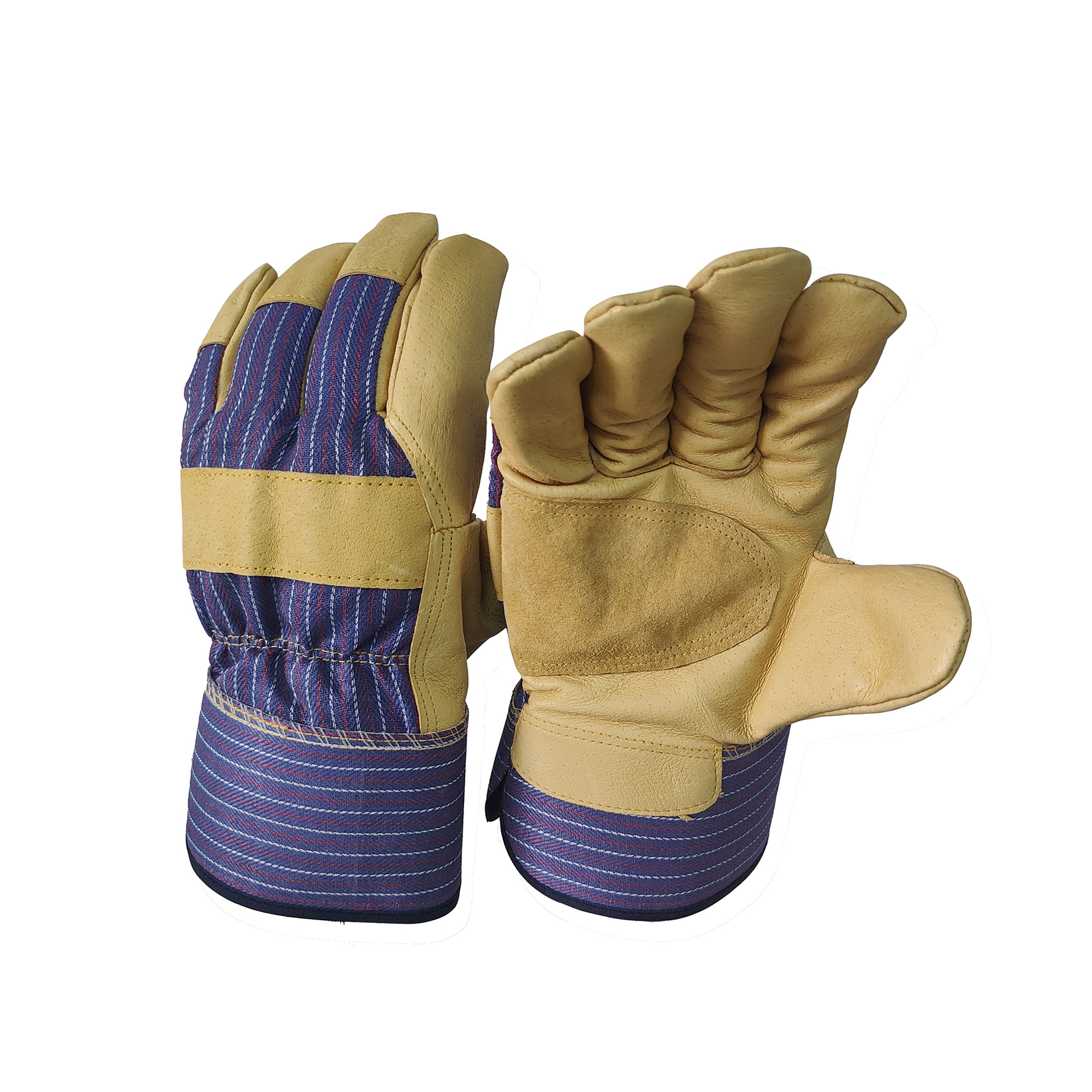 奥骐猪皮防滑耐磨电焊工作手套户外劳保园艺搬运手套厂家跨境供货