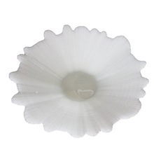 中国风大号玻璃白玉盘13英寸花瓣白色翡翠玻璃盘仿玉料水果盘餐盘
