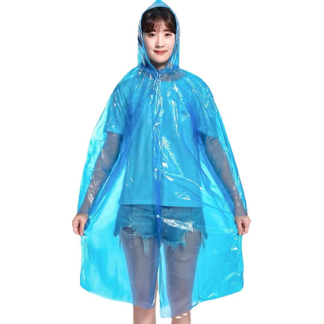 加厚加大一次性雨衣批发成人登山便携透明轻便连体一次性长款雨披