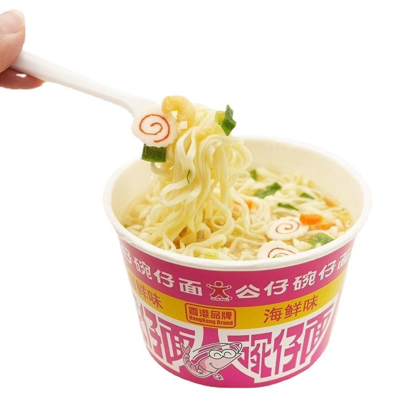 迷你碗面香港公仔碗仔面方便面小杯面碗装儿童整箱批发泡面