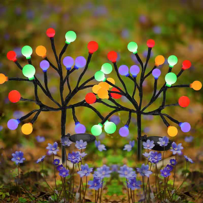 太阳能20led萤火虫灯太阳能地插花园庭院灯led球泡花球装饰灯