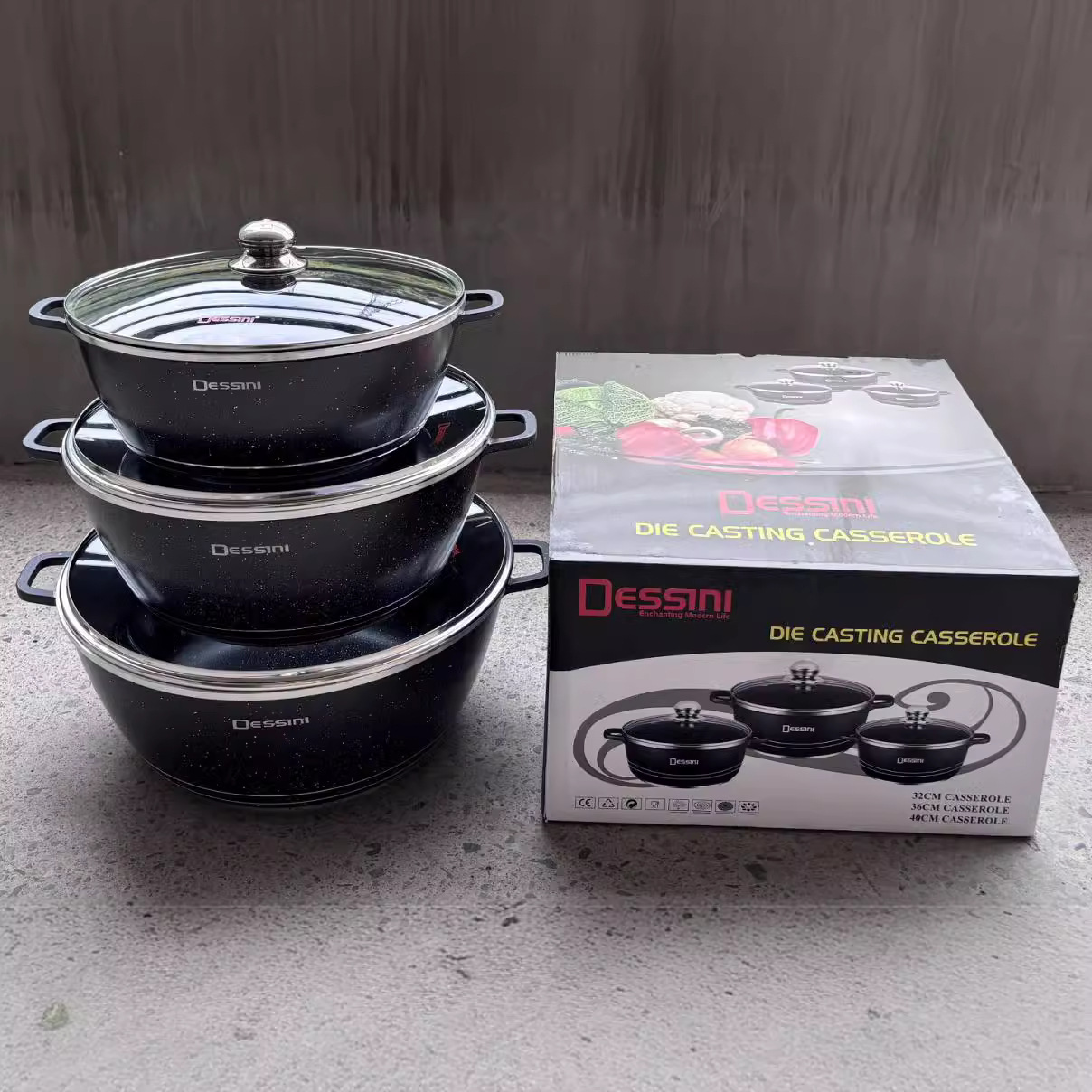 set6件套不粘锅套件汤锅套装 家用铝锅压铸锅厂家外贸批发pot