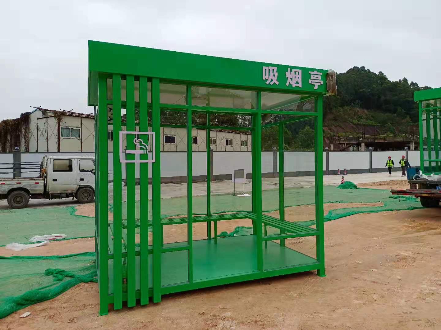 吸烟亭钢结构吸烟亭室外吸烟亭活动吸烟亭工地吸烟亭深圳厂家直销