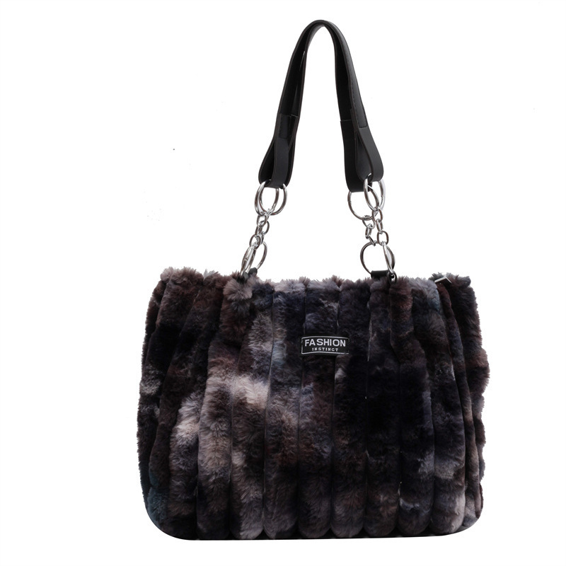 Plush Tote Bag Women's Large Capacity Autumn and Winter New Fashion All-Match Shoulder Bag Special-Interest Design Fur Bag