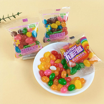 网红酷玩彩虹豆小彩逗水果味软糖什锦糖果儿童解馋休闲零食品年货