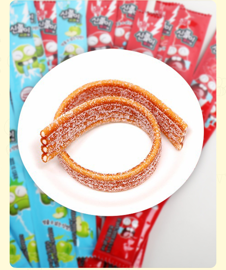 韩国海太长条软糖24g/条休闲零食水果味糖果苹果味草莓味橡皮糖