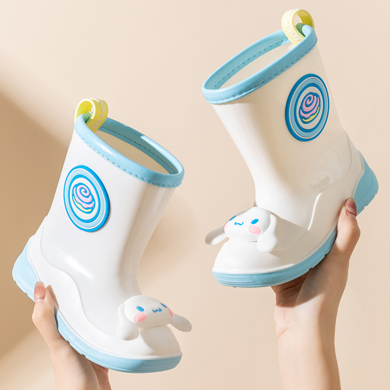 Cartoon Sanrio Genuine Children's Rain Boots Cute Clow M Rain Boots Kindergarten Girl Rain Boots Non-Slip Glue Rain Shoes
