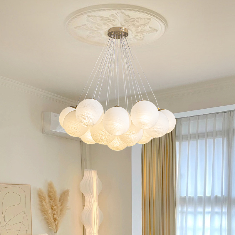法式轻奢客厅吊灯现代简约创意奶油风餐厅卧室儿童房星球北欧灯具