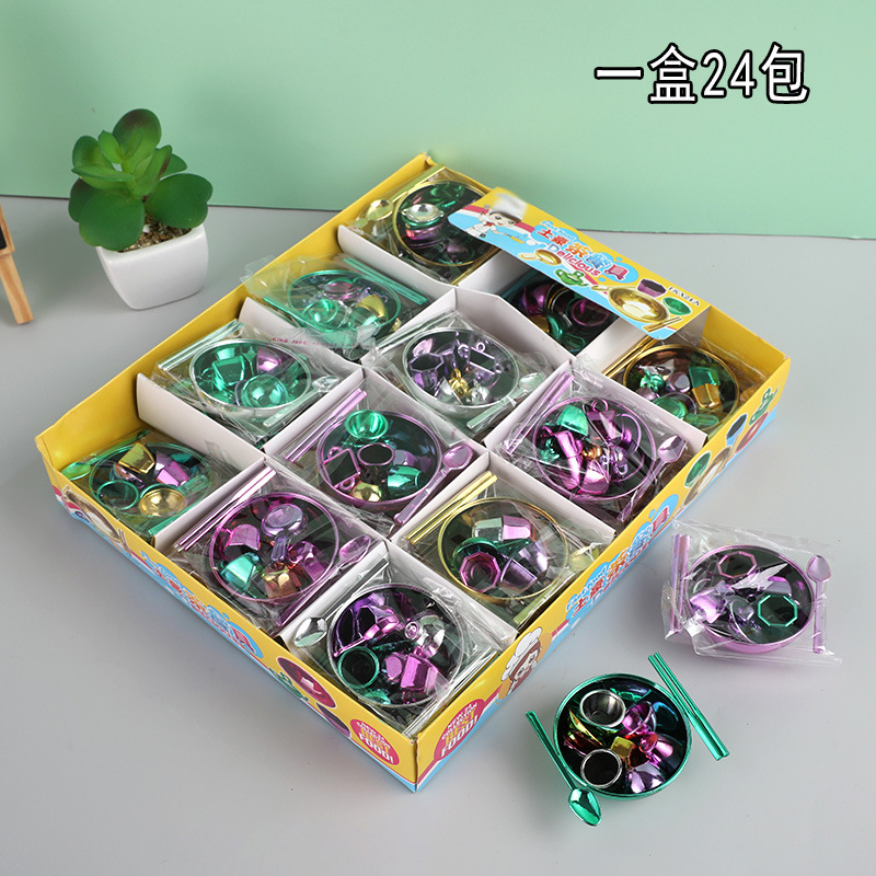 新品迷你茶餐具平底锅男女孩仿真过家家吊板挂板玩具