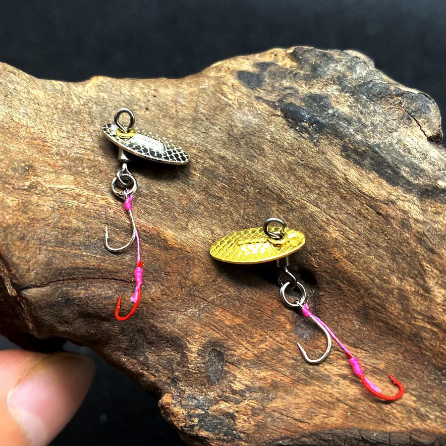 路亚微物旋转瓜子亮片绑好不卷子线马口白条小飞旋假饵飞蝇钩套装