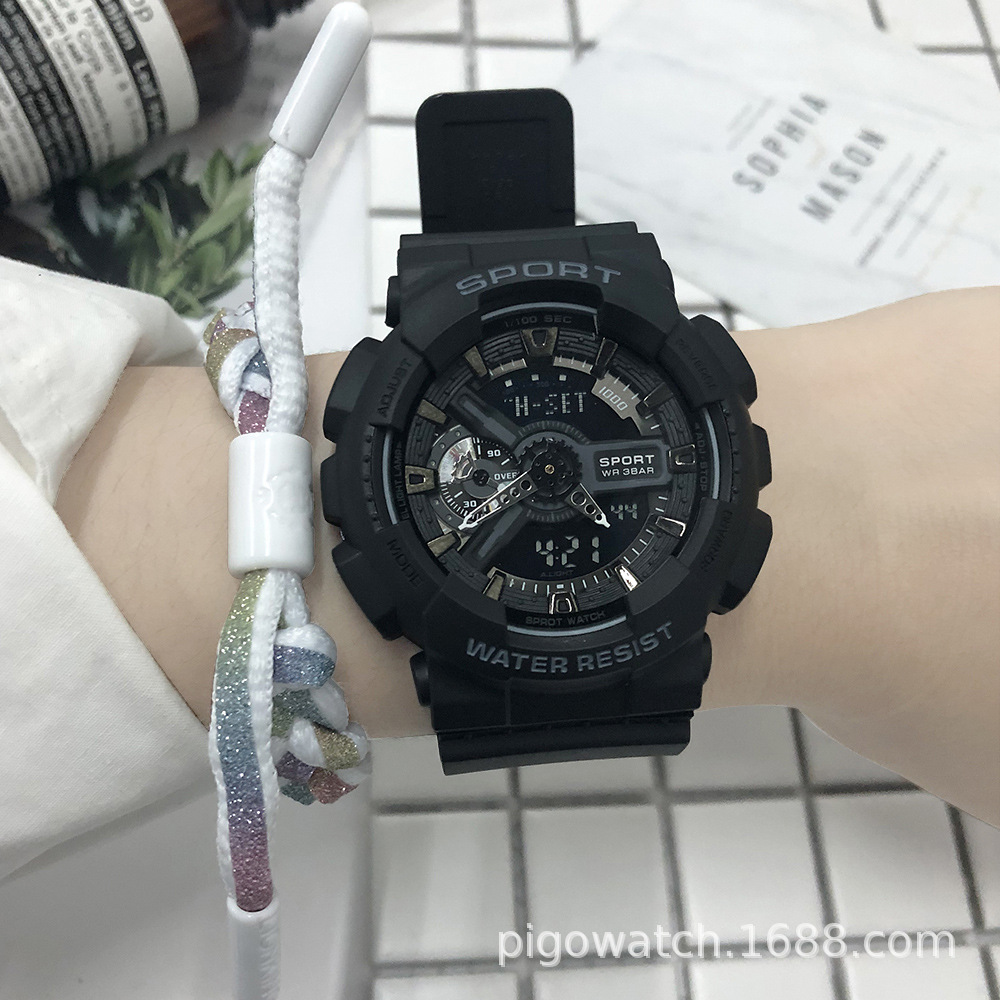 pigo手表女中学生独角兽运动防水简约夏季初中高中生儿童电子表