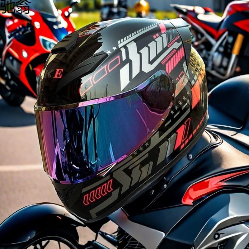 认证摩托车全盔电动车机车全覆式个性赛车女士四季通用男女头盔