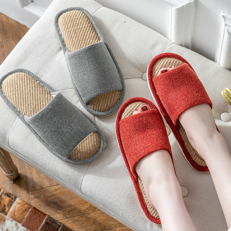 Simple Linen Home Floor Cotton and Linen Slippers