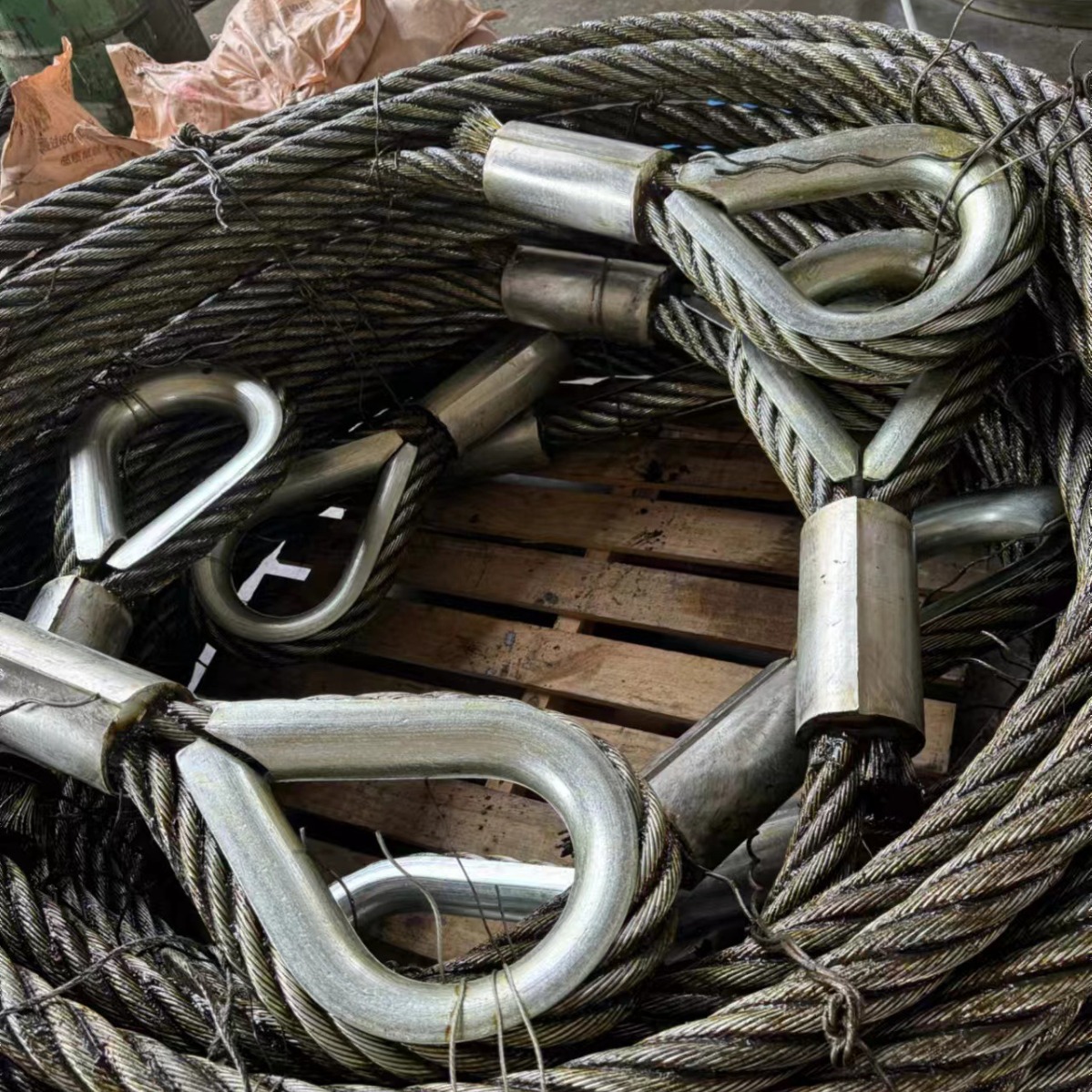 带鸡心环压制钢丝绳套吊具索具 起重钢丝绳索具绳扣 绳套