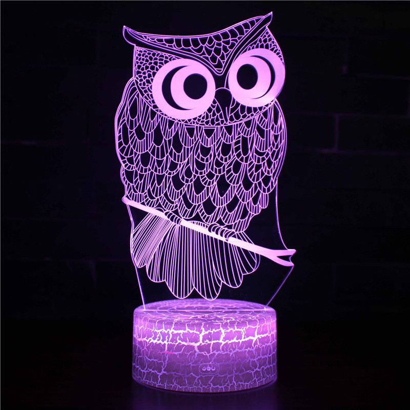 Customized Acrylic 3D Small Night Lamp Colorful Touch USB Table Lamp Creative Birthday Gift Led Bedside Ambience Light