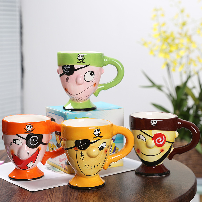 cross-border creative mug pirate cartoon ceramic cup office cup household milk cup gift cup