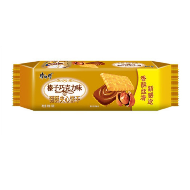 康师傅甜酥夹心饼干80g袋装榛子巧克力柠檬味营养早餐下午茶零食
