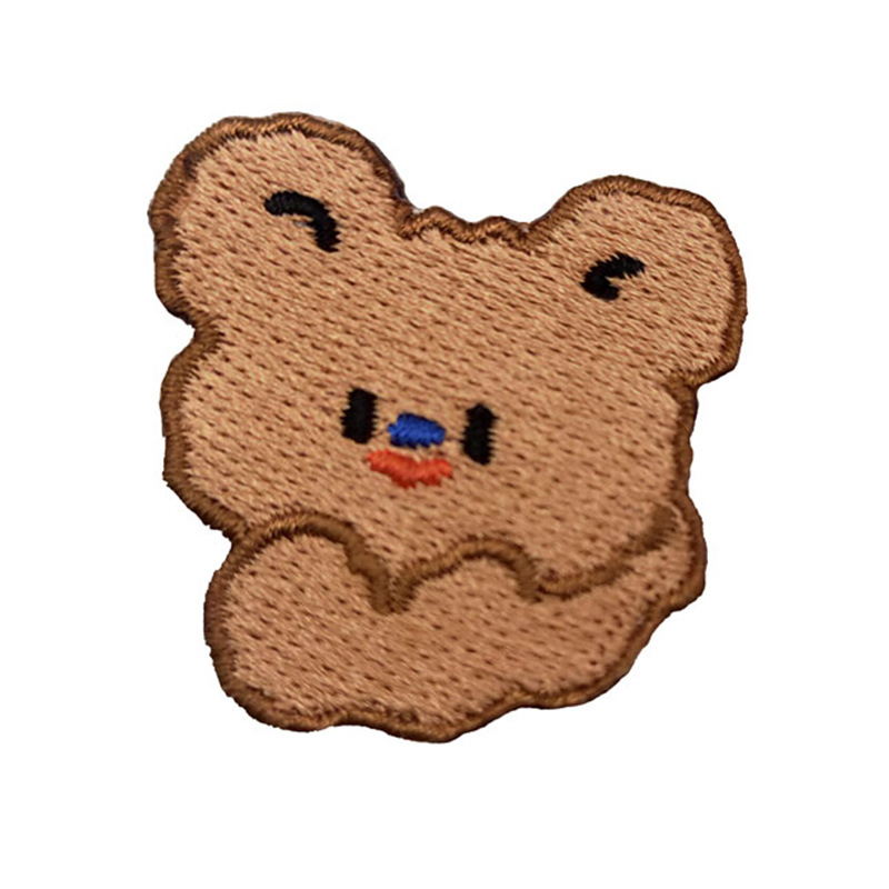 绣花小熊布贴卡通动漫小动物童装辅料饰品鞋帽配件补丁贴刺绣布贴
