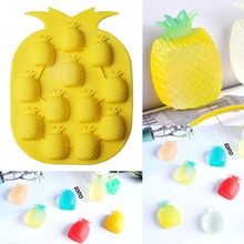 硅胶冰格模具卡通创意硅胶菠萝冰格食品级家用制冰盒冰球模具批发