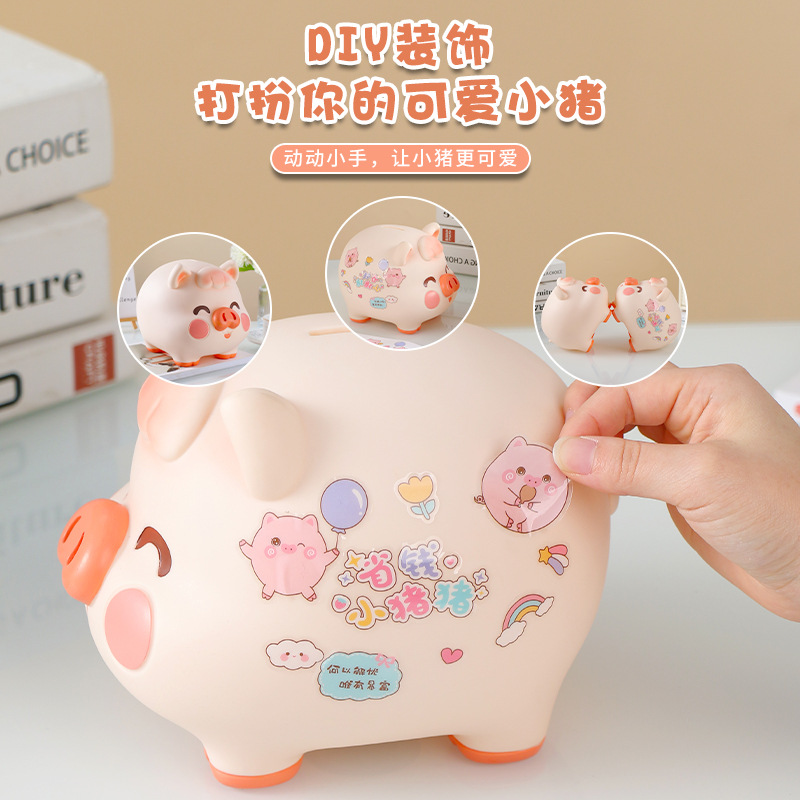 Factory Wholesale Internet Celebrity Children Saving Pot Pig 2023 New Only-in-No-out Boys and Girls Savings Bank Gift