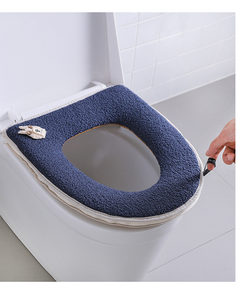 冬季马桶垫可爱泰迪绒马桶垫拉链款坐便器坐便套厕所坐便套垫圈