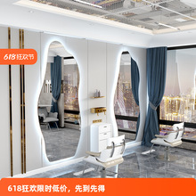 理发店镜台网红烫染挂镜发廊美容镜落地剪发镜美发店镜子