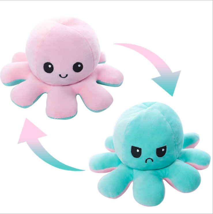 Flip Octopus Doll Reversible Octopus Octopus Plush Toy Double-Sided Flip Doll Reversible Octopus