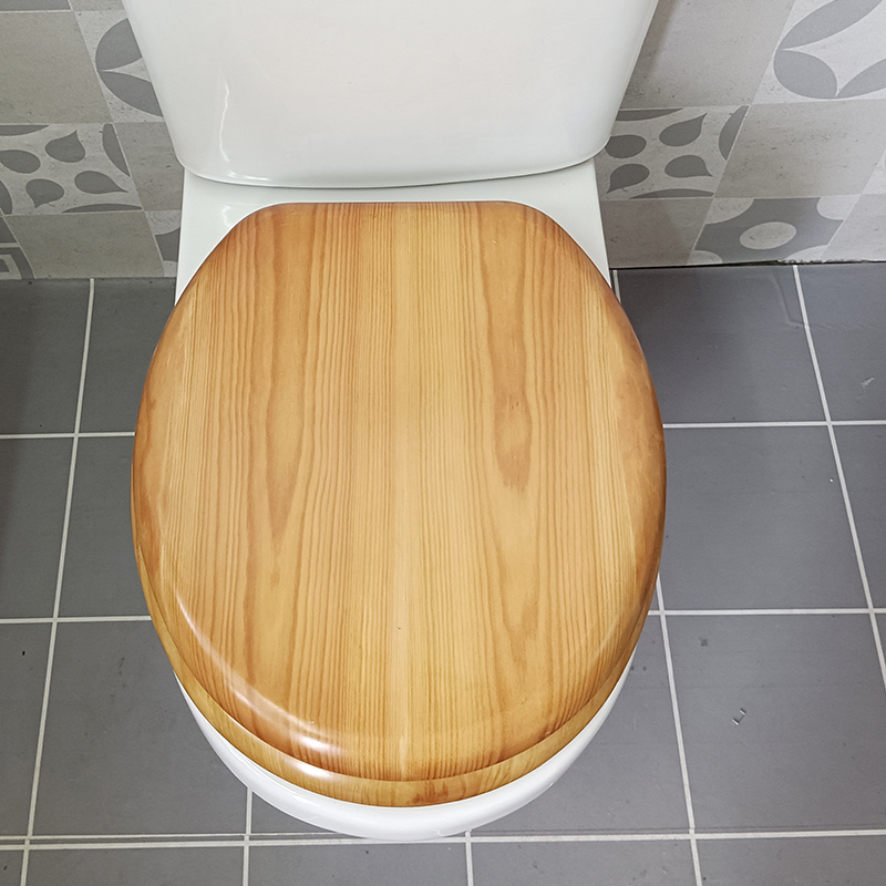 w8加厚松木纹马桶盖实木厕所盖子坐便器盖整套家用通用老式ovul型